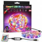 Smart RGB LED Strip Lights, 5M, USB Powered, App, Music Sync, Voice and Remote Control