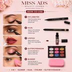 MISS ADS COMBO (KAJAL05, GLITTER EYESHADOW, BLENDER, EYELINER)