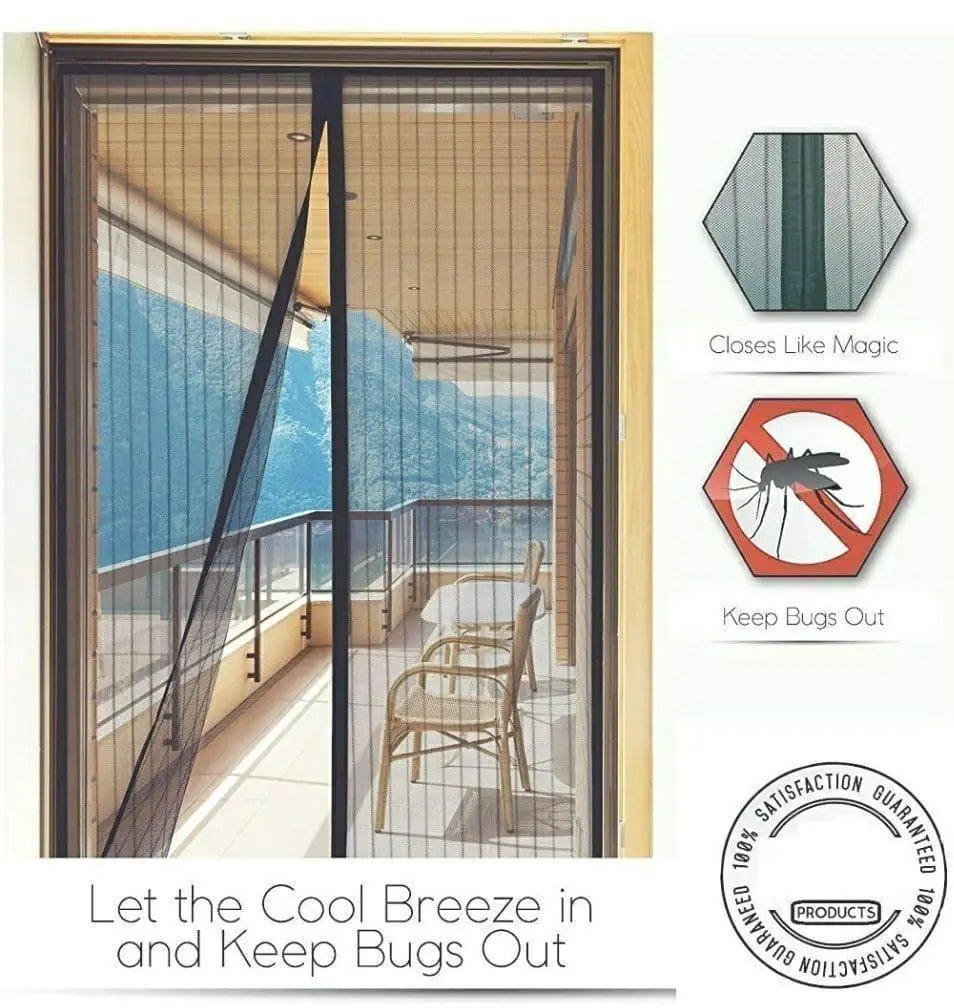 Mesh Screen Net Home Magnetic Foldable Anti Mosquito Door Curtains 100*210CM which fits to Door Size - 7 Feet - CL-MA-785