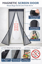 Mesh Screen Net Home Magnetic Foldable Anti Mosquito Door Curtains 100*210CM which fits to Door Size - 7 Feet - CL-MA-785